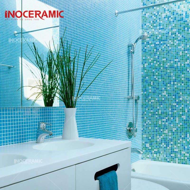Gạch Mosaic Thủy Tinh Ốp Nhà Tắm