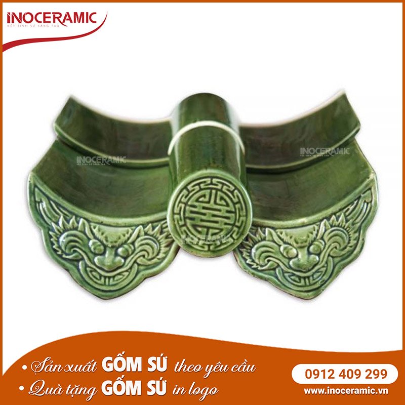 Ngói Diềm Âm Dương Hổ Phù Xanh Đồng