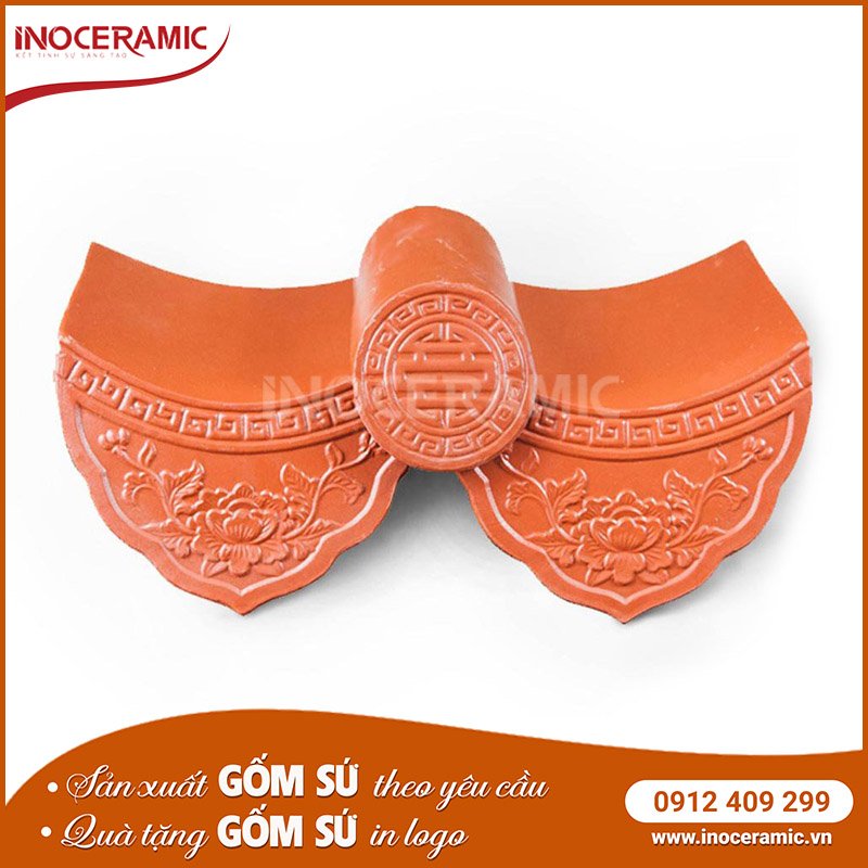 Ngói Diềm Âm Dương Hoa Cúc Đất Nung