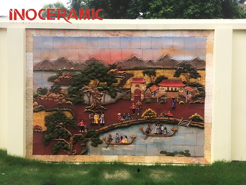 Tranh gốm Hội Lim Bắc Ninh - anh minh hoa