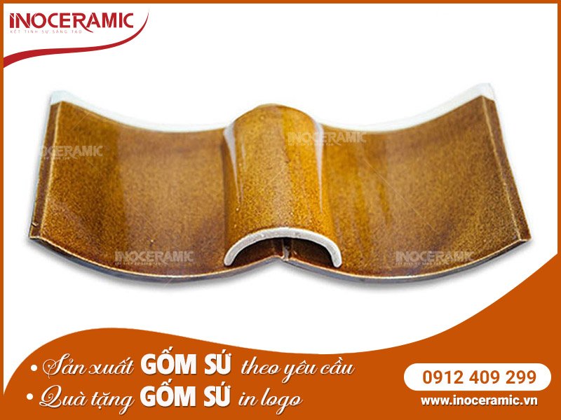 Ngói Âm Dương Màu Vàng Rêu - Gốm sứ Bát Tràng