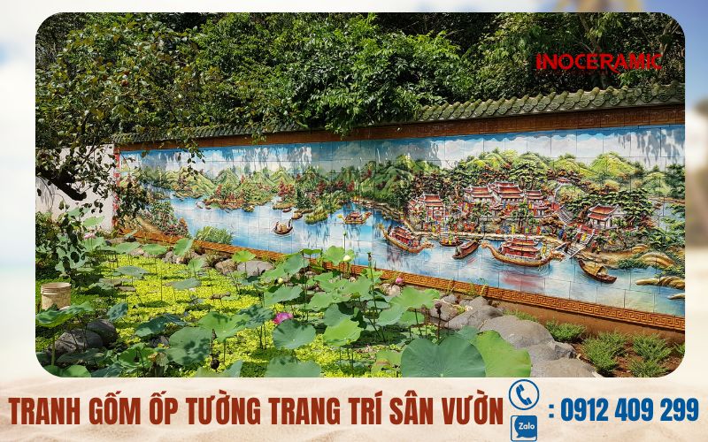 Tranh gốm ốp tường trang trí sân vườn – tranh gốm ngoài trời đẹp - anh minh hoa 13