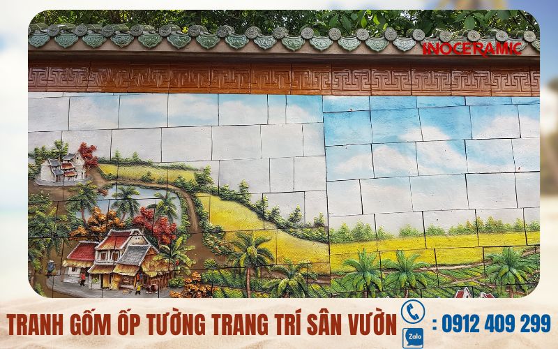 Tranh gốm ốp tường trang trí sân vườn – tranh gốm ngoài trời đẹp - anh minh hoa 12