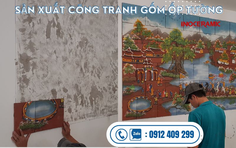 Tranh gốm ốp tường Bát Tràng – thiết kế thi công theo kích thước - anh minh hoa 6