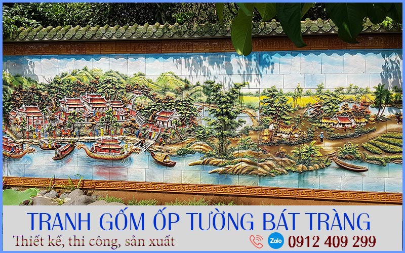 Tranh gốm ốp tường Bát Tràng – thiết kế thi công theo kích thước - anh minh hoa