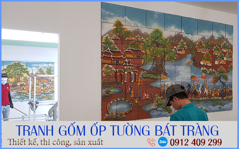 Tranh gốm ốp tường Bát Tràng – thiết kế thi công theo kích thước - anh minh hoa 2
