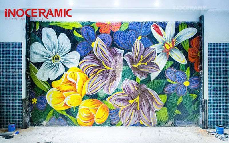 Tranh Mosaic Trăm Hoa Khoe Sắc - Tranh Mosaic đẹp ấn tượng