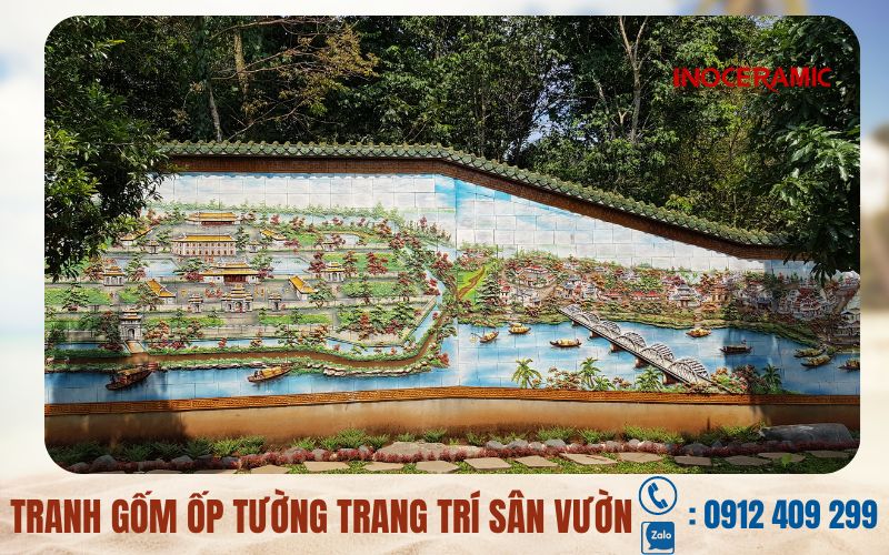 Tranh gốm ốp tường trang trí sân vườn – tranh gốm ngoài trời đẹp - anh minh hoa 2