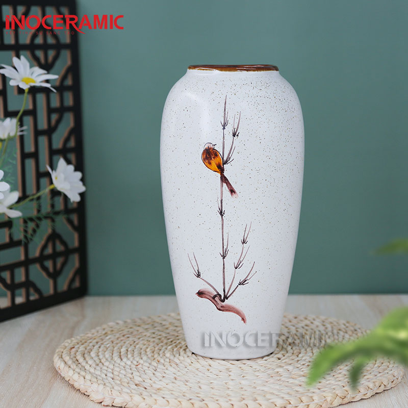 Lọ hoa men chấm chim oanh H28