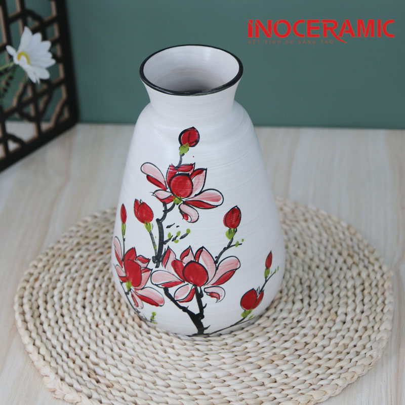 Lọ Hoa Vẽ Cẩm Chướng H25 - anh minh hoa 2