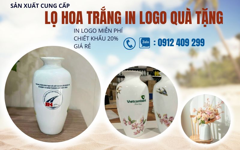Bình hoa sứ trắng Bát Tràng quà tặng giá rẻ - anh minh hoa 6