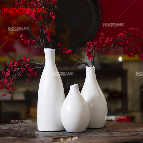 Bình hoa sứ trắng Bát Tràng quà tặng giá rẻ - anh minh hoa 5