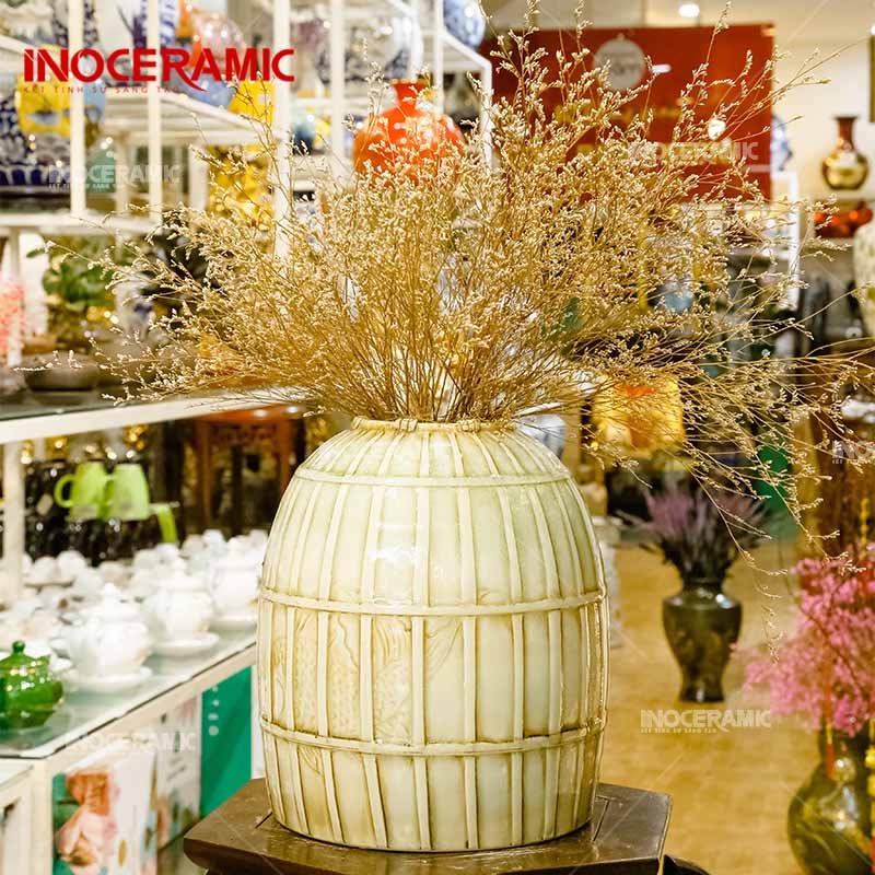 Bình hoa sứ trắng Bát Tràng quà tặng giá rẻ - anh minh hoa 7