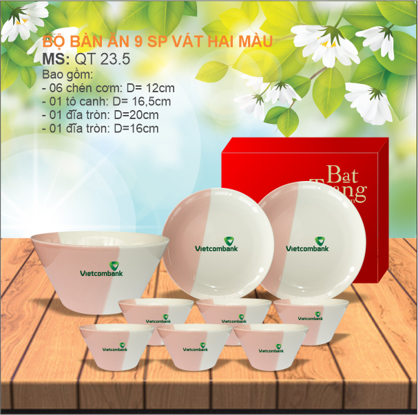 Bộ Bàn Ăn 9 SP Vát