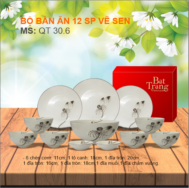 Bộ bàn ăn Sen Đen