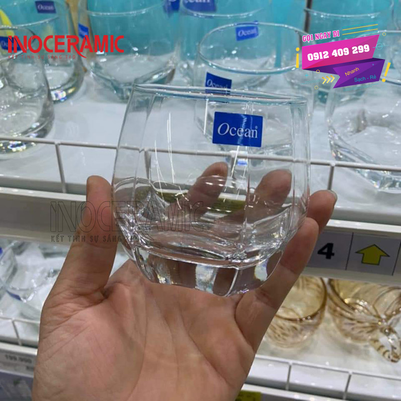 Set bộ ly thủy tinh Ocean in chữ mạ vàng làm quà tặng đại biểu cao cấp
