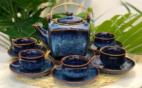 Bộ ấm trà hỏa biến Bát Tràng cao cấp chính gốc xuất xưởng INOCERAMIC tại TPHCM