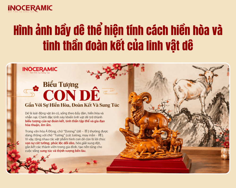 Hình ảnh bầy dê thể hiện tính cách hiền hòa và tinh thần đoàn kết của linh vật dê Hình ảnh bầy dê thể hiện tính cách hiền hòa và tinh thần đoàn kết của linh vật dê