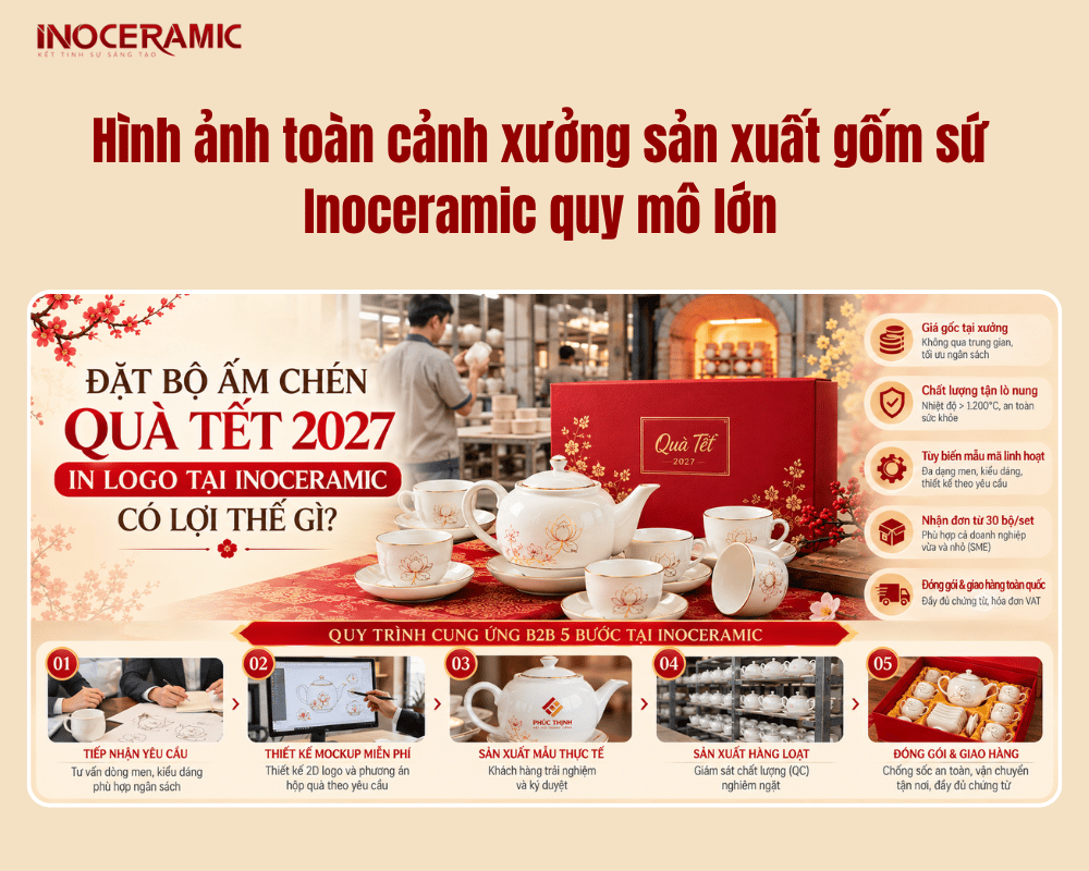 Hình ảnh toàn cảnh xưởng sản xuất gốm sứ Inoceramic quy mô lớn