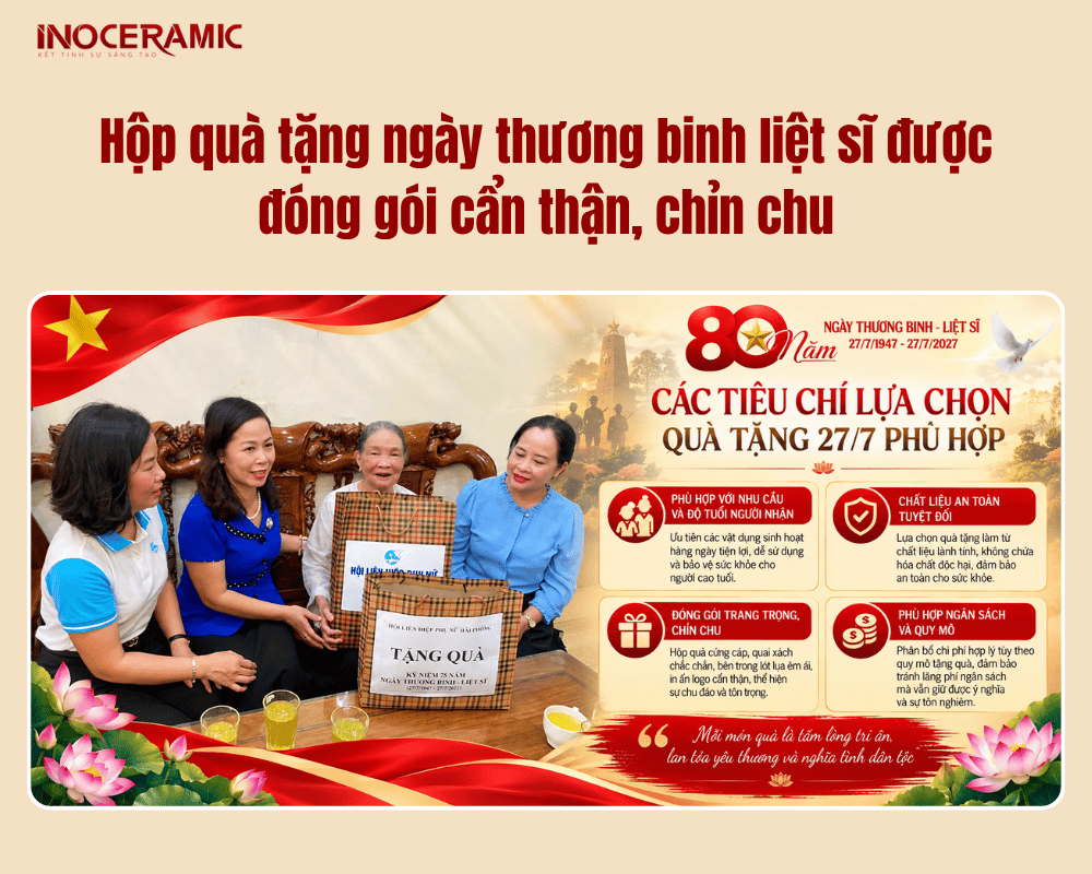 Hộp quà tặng ngày thương binh liệt sĩ được đóng gói cẩn thận, chỉn chu
