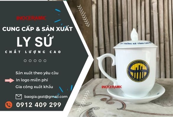 Mẫu ly sứ quà tặng văn phòng có nắp đậy sang trọng