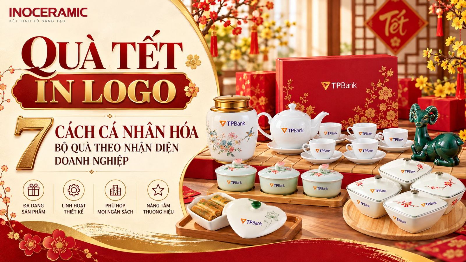 100+ Quà Tết in logo giúp cá nhân hóa bộ quà theo nhận diện doanh nghiệp