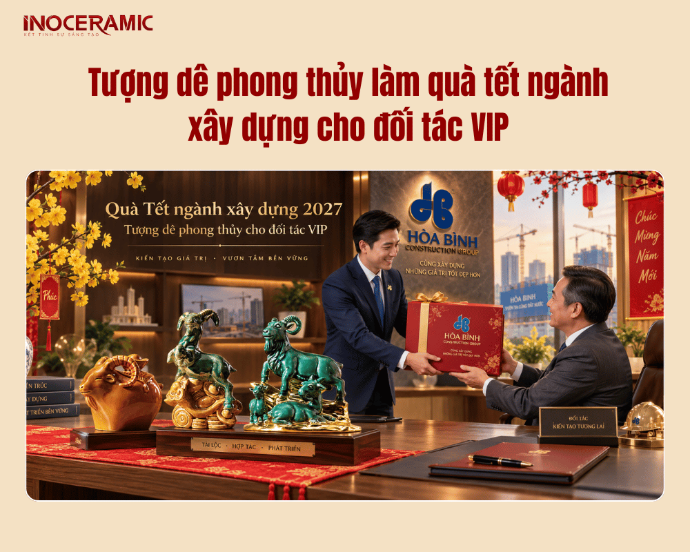 Tượng dê phong thủy làm quà tết ngành xây dựng cho đối tác VIP