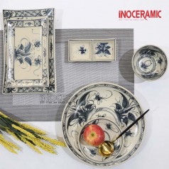 Bộ bàn ăn hoa chuồn xanh