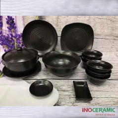 Bộ Bát dĩa Men Đen Mát sứ cao cấp