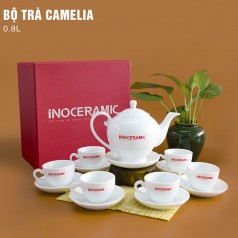 Bộ Trà Camelia Sứ Trắng
