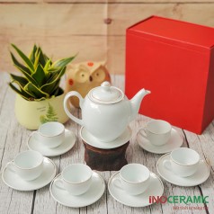 Bộ ấm  chén Minh Long viền kim