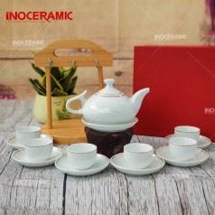 Bộ Trà Vòi Voi Chỉ Vàng