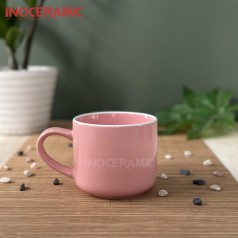 Cốc sứ Bát Tràng màu hồng LSM - N015