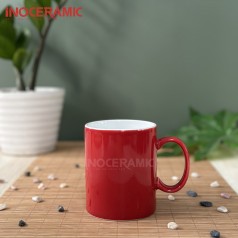 Ly sứ quai C màu đỏ trắng LSM - N031
