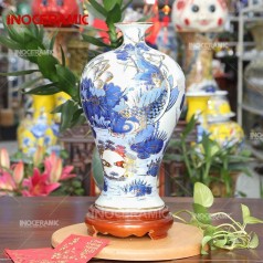Mai Bình Vẽ Vàng Lý Ngư Vọng Nguyệt - anh chi tiet 2