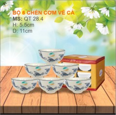 Bộ 6 Chén Cơm Cá Đàn