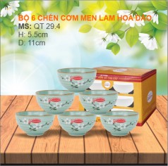 Bộ 6 Chén Cơm Hoa Đào