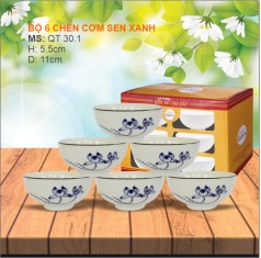 Bộ Chén Cơm Sen Xanh
