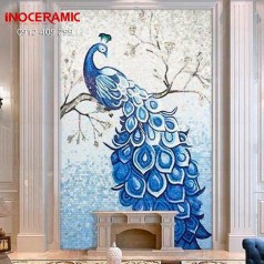 Tranh mosaic Khổng Tước Xanh Bát Tràng